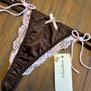 NWT for love and lemons Jayden silk thong